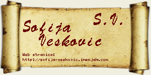 Sofija Vesković vizit kartica